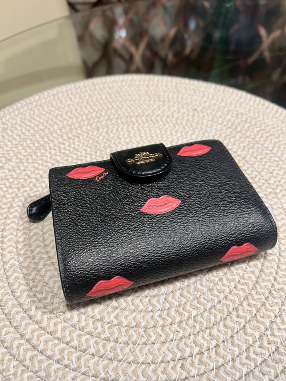 Coach Snap Wallet with Lips Print